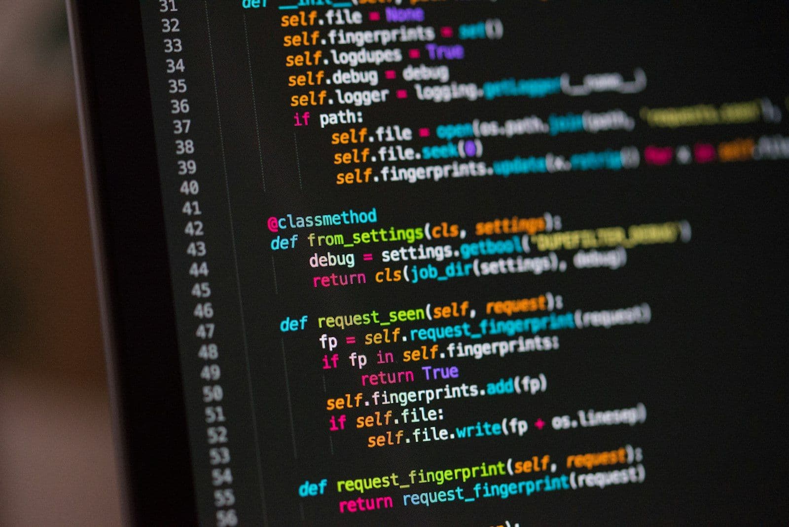 Software engineer writing code
